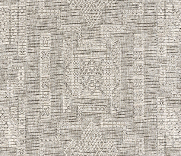 Momeni Hampton HAM10 Machine Made Transitional Geometric Indoor/Outdoor Area Rug Grey 9' x 12' HAMPOHAM10GRY90C0