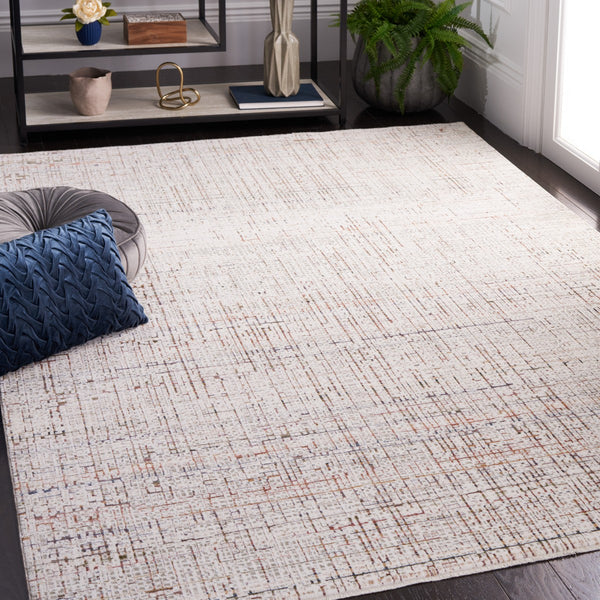 Safavieh Harlow 101 Power Loomed Transitional Polyester Rug Ivory Grey / Rust HAR101A-9