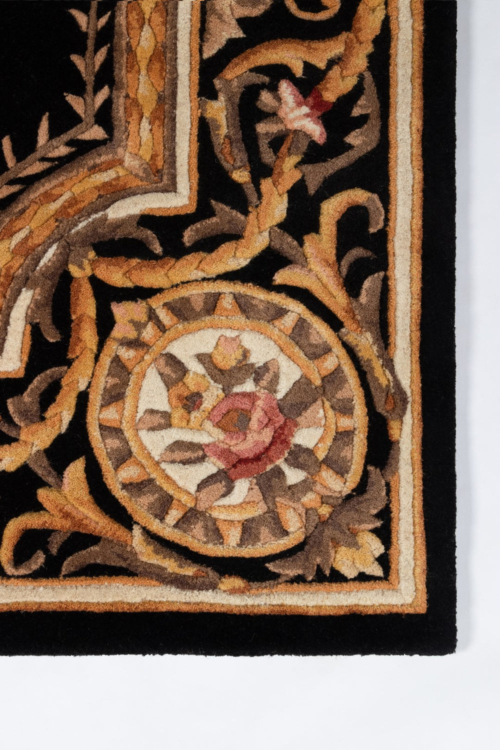 Momeni Harmony India HAI12 Hand Tufted Transitional Floral Indoor Area Rug Black 8' x 11' HARM2HAI12BLK80B0