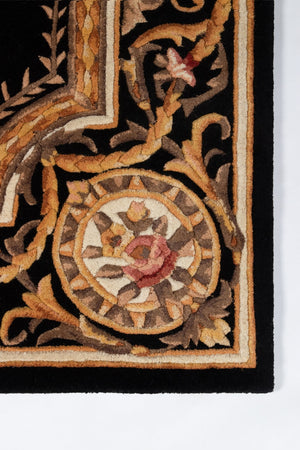 Momeni Harmony India HAI12 Hand Tufted Transitional Floral Indoor Area Rug Black 8' x 11' HARM2HAI12BLK80B0