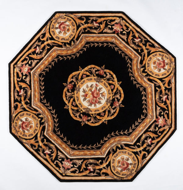 Momeni Harmony India HAI12 Hand Tufted Transitional Floral Indoor Area Rug Black 8' x 11' HARM2HAI12BLK80B0