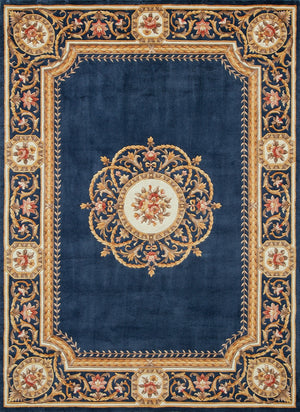 Momeni Harmony India HAI12 Hand Tufted Transitional Floral Indoor Area Rug Blue 8' x 11' HARM2HAI12BLU80B0