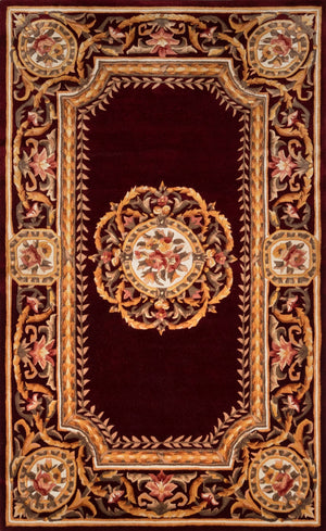 Momeni Harmony India HAI12 Hand Tufted Transitional Floral Indoor Area Rug Burgundy 8' x 11' HARM2HAI12BUR80B0