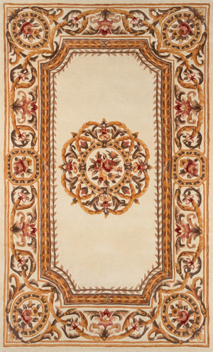 Momeni Harmony India HAI12 Hand Tufted Transitional Floral Indoor Area Rug Ivory 8' x 11' HARM2HAI12IVY80B0