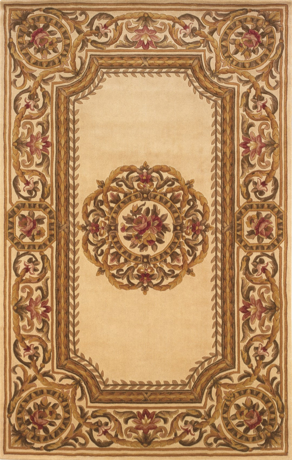 Momeni Harmony HA-12 Hand Tufted Transitional Floral Indoor Area Rug Ivory 7'9" x 7'9" Square HARMOHA-12IVY790S