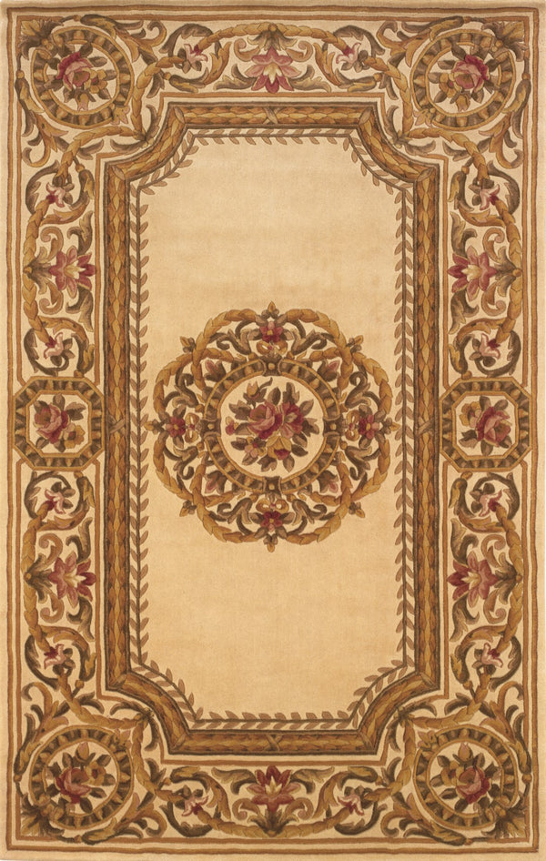 Momeni Harmony HA-12 Hand Tufted Transitional Floral Indoor Area Rug Ivory 7'9" x 7'9" Square HARMOHA-12IVY790S