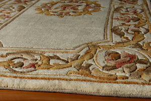 Momeni Harmony HA-12 Hand Tufted Transitional Floral Indoor Area Rug Ivory 7'9" x 7'9" Square HARMOHA-12IVY790S