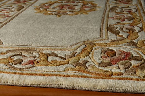 Momeni Harmony HA-12 Hand Tufted Transitional Floral Indoor Area Rug Ivory 7'9" x 7'9" Square HARMOHA-12IVY790S