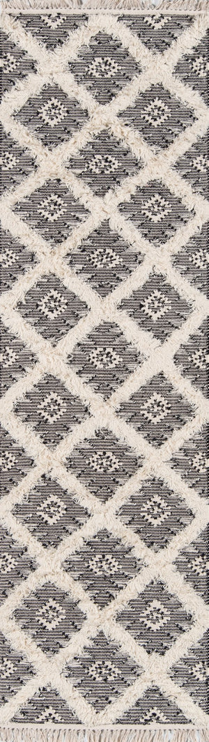 Momeni Harper HAR-1 Hand Woven Contemporary Geometric Indoor Area Rug Black 8'10" x 11'10" HARPEHAR-1BLK8ABA