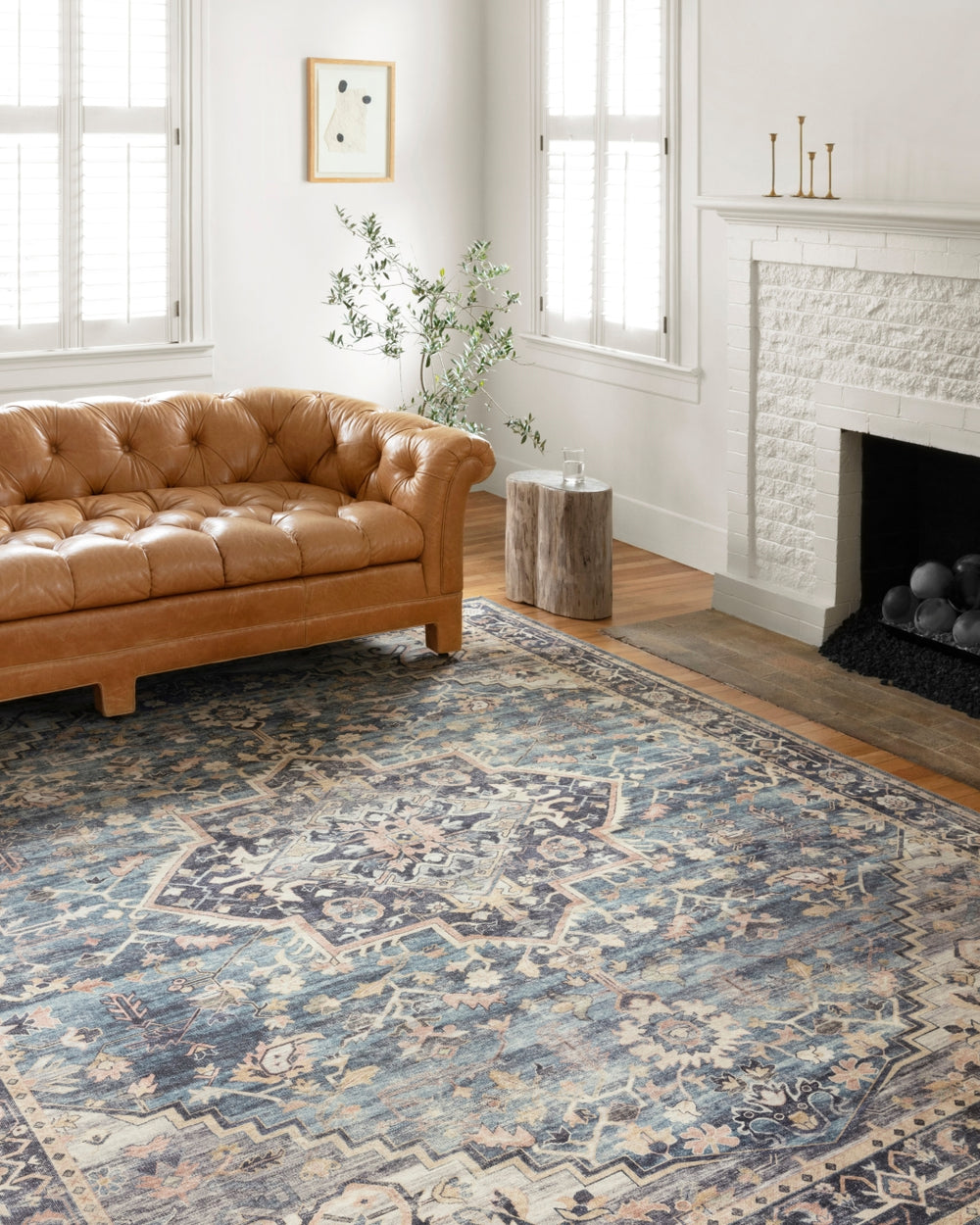 Loloi Hathaway HTH-01 100% Polyester Pile Power Loomed Traditional Rug HATHHTH-01NVML90C0