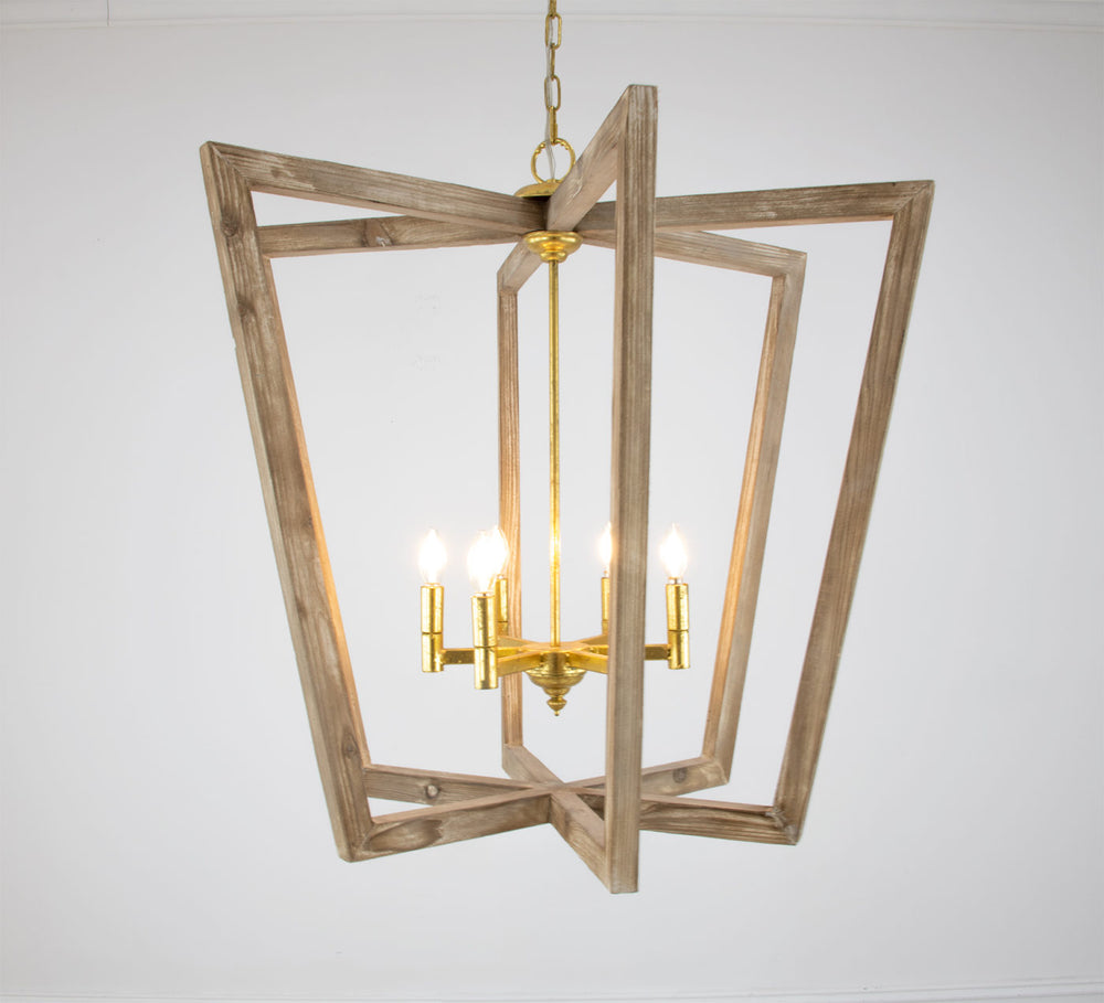 Zeugma HD121 Natural Oak & Gold Lantern