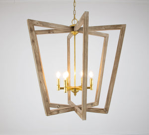Zeugma HD121 Natural Oak & Gold Lantern