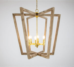 Zeugma HD121 Natural Oak & Gold Lantern