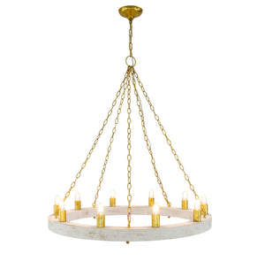 Zeugma HD122 Light Oak & Gold Chandelier