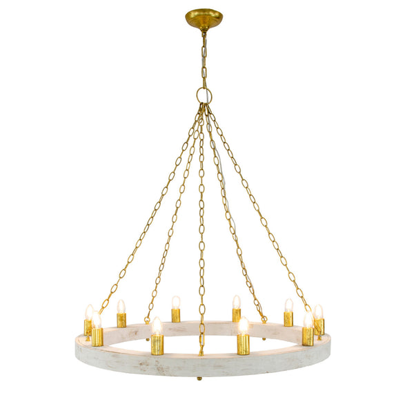 Zeugma HD122 Light Oak & Gold Chandelier
