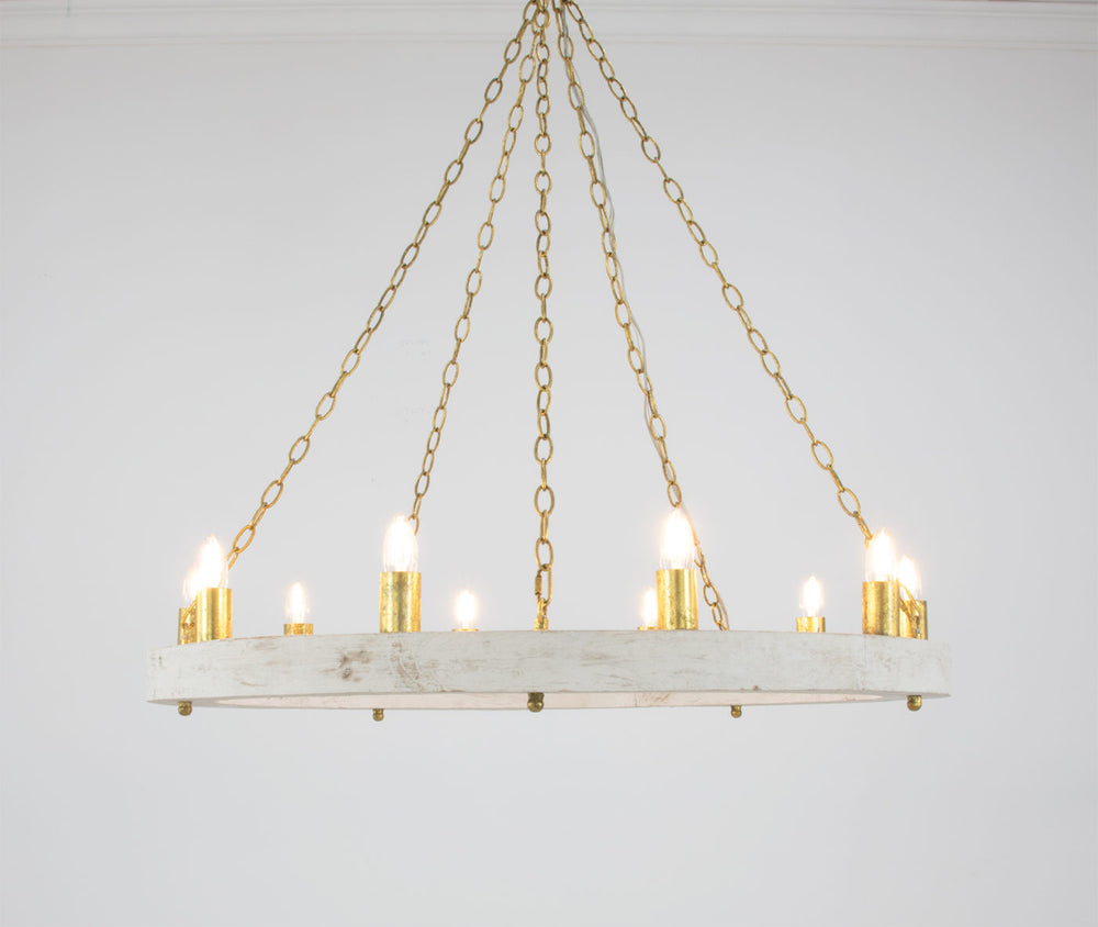 Zeugma HD122 Light Oak & Gold Chandelier