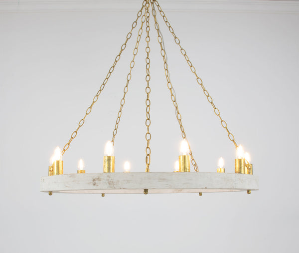 Zeugma HD122 Light Oak & Gold Chandelier