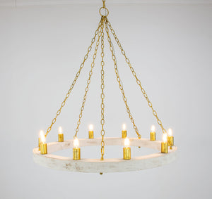Zeugma HD122 Light Oak & Gold Chandelier