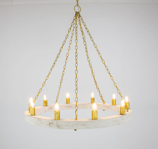 Zeugma HD122 Light Oak & Gold Chandelier