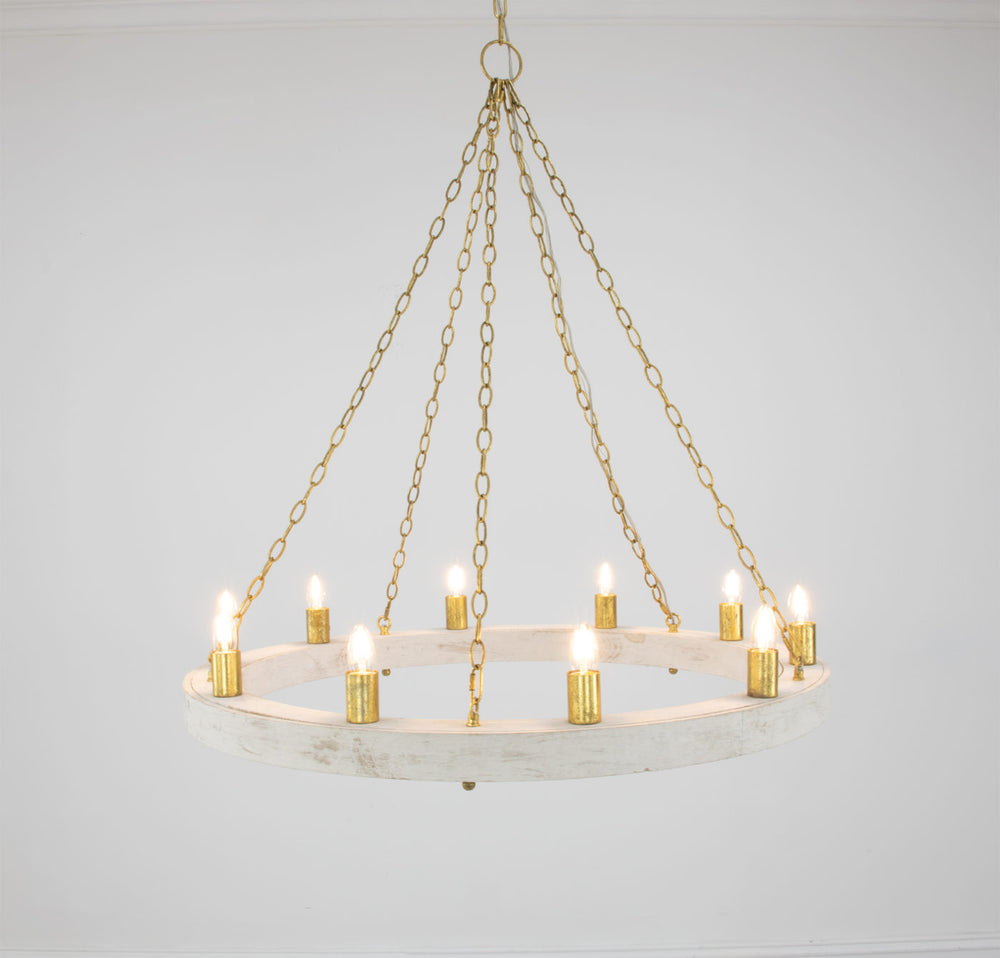 Zeugma HD122 Light Oak & Gold Chandelier