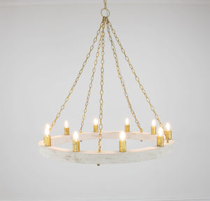 Zeugma HD122 Light Oak & Gold Chandelier
