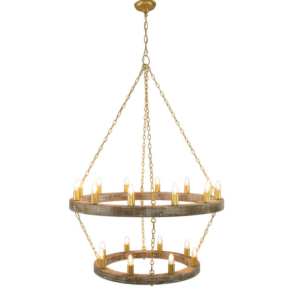 Zeugma HD123 Natural Oak & Gold Chandelier