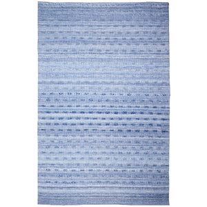 Trans-Ocean Liora Manne Hudson Bubble Stripe Casual Indoor/Outdoor Hand Woven 100% Solution Dyed Polyester Rug Blue 8'3" x 11'6"