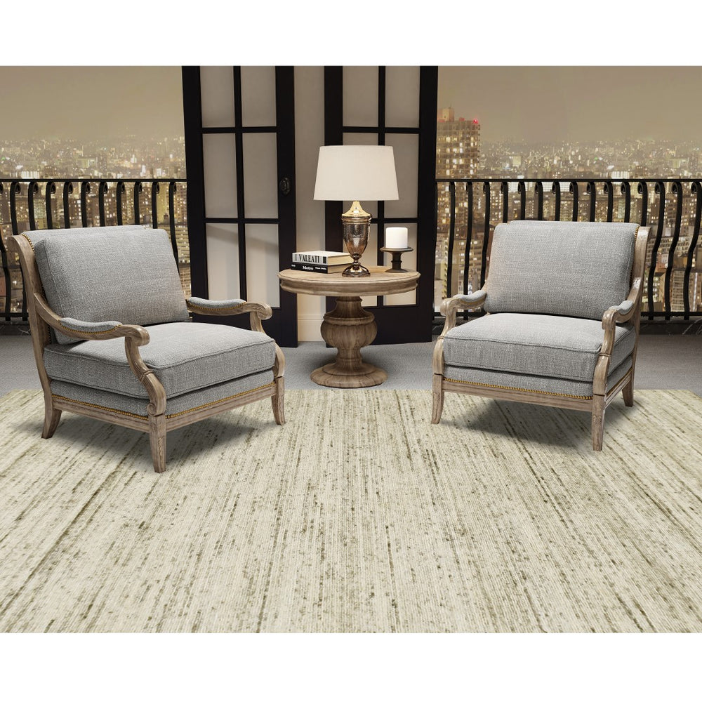 AMER Rugs Heaven HEA-3 Hand-Loomed Striped Transitional Area Rug Ivory 12' x 15'