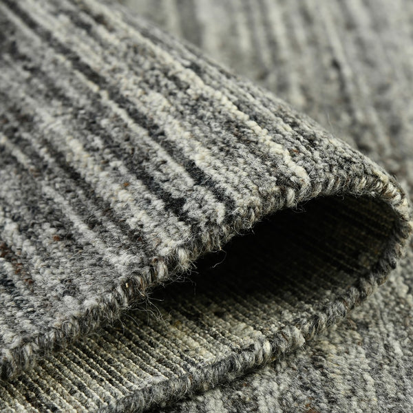 AMER Rugs Heaven HEA-6 Hand-Loomed Striped Transitional Area Rug Dark Gray 12' x 15'