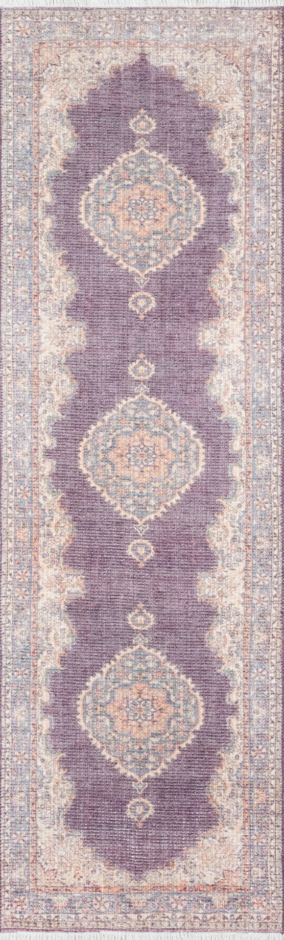 Momeni Helena HEL-5 Machine Made Traditional Medallion Indoor Area Rug Plum 8' x 10' HELENHEL-5PLM80A0