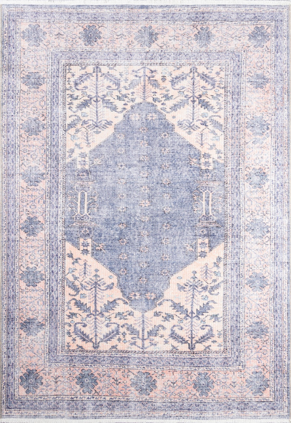 Momeni Helena HEL-7 Machine Made Traditional Medallion Indoor Area Rug Denim 8' x 10' HELENHEL-7DNM80A0