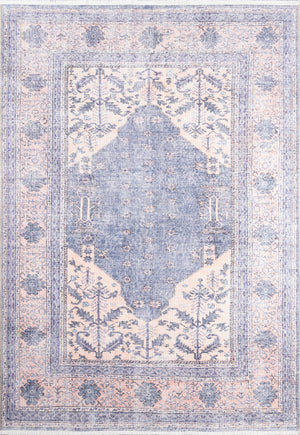 Momeni Helena HEL-7 Machine Made Traditional Medallion Indoor Area Rug Denim 8' x 10' HELENHEL-7DNM80A0