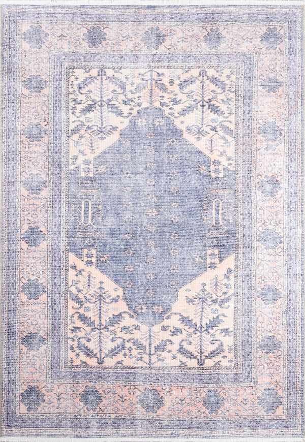 Momeni Helena HEL-7 Machine Made Traditional Medallion Indoor Area Rug Denim 8' x 10' HELENHEL-7DNM80A0