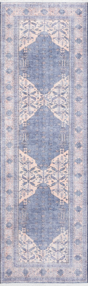 Momeni Helena HEL-7 Machine Made Traditional Medallion Indoor Area Rug Denim 8' x 10' HELENHEL-7DNM80A0