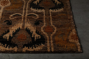 Chandra Rugs Hetty 100% Jute Hand Knotted Contemporary Rug Brown/Black/Gold/Orange 9' x 13'