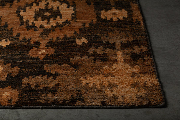 Chandra Rugs Hetty 100% Jute Hand Knotted Contemporary Rug Brown/Black/Taupe/Gold 9' x 13'