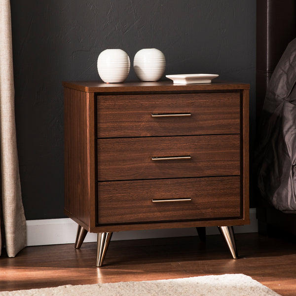 Sei Furniture Oren Modern Bedside Table W Drawers Hf6843