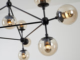 Bethel Black Chandelier in Metal & Glass