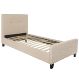 English Elm EE1986 Contemporary Upholstered Platform Bed Beige EEV-14314
