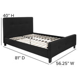 English Elm EE1986 Contemporary Upholstered Platform Bed Black EEV-14319