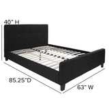 English Elm EE1986 Contemporary Upholstered Platform Bed Black EEV-14320