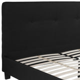 English Elm EE1986 Contemporary Upholstered Platform Bed Black EEV-14320