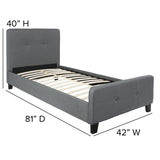 English Elm EE1986 Contemporary Upholstered Platform Bed Dark Gray EEV-14326