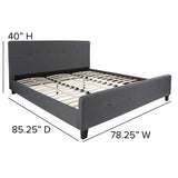 English Elm EE1986 Contemporary Upholstered Platform Bed Dark Gray EEV-14329