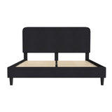 English Elm EE1994 Modern Upholstered Platform Bed Charcoal EEV-14444