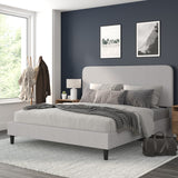 English Elm EE1994 Modern Upholstered Platform Bed Light Grey EEV-14445