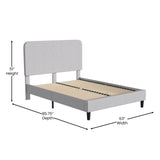 English Elm EE1994 Modern Upholstered Platform Bed Light Grey EEV-14447