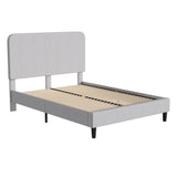 English Elm EE1994 Modern Upholstered Platform Bed Light Grey EEV-14447