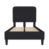 English Elm EE1994 Modern Upholstered Platform Bed Charcoal EEV-14448