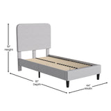 English Elm EE1994 Modern Upholstered Platform Bed Light Grey EEV-14449